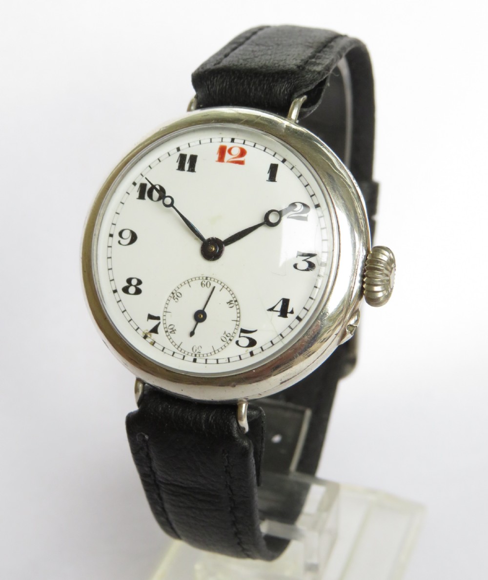 Gents WW1 silver trench watch