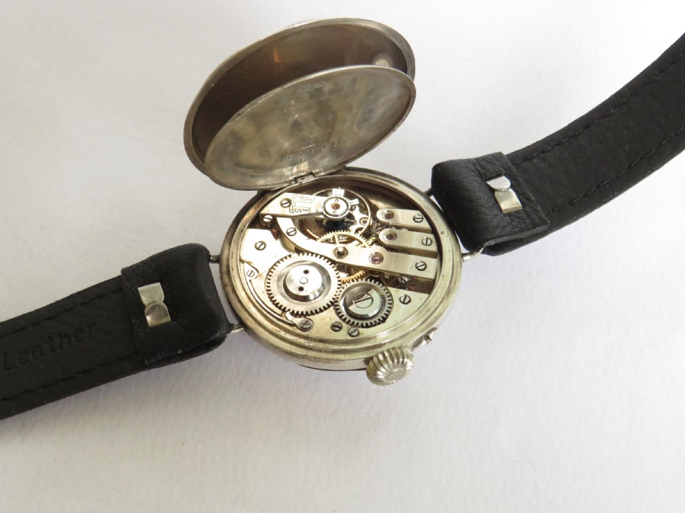 Gents WW1 silver trench watch View III