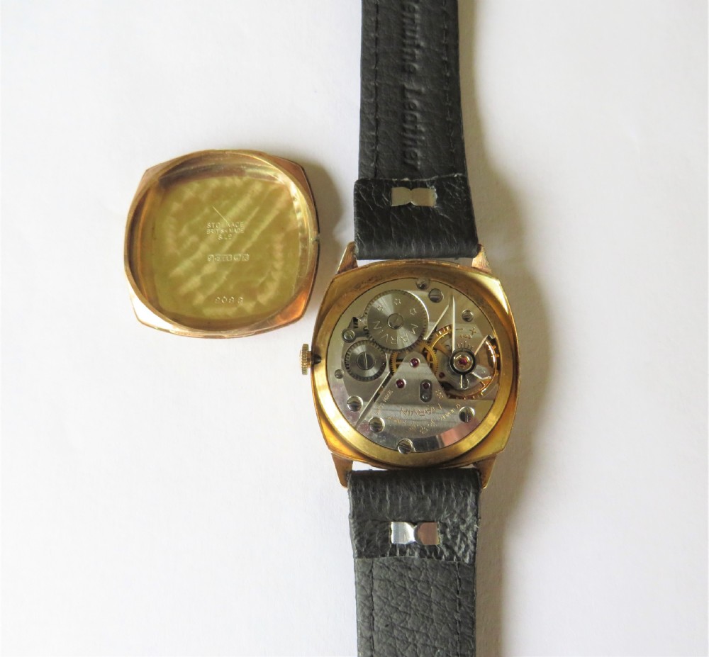 Gents 1950s 9ct gold Marvin wrist watch View V