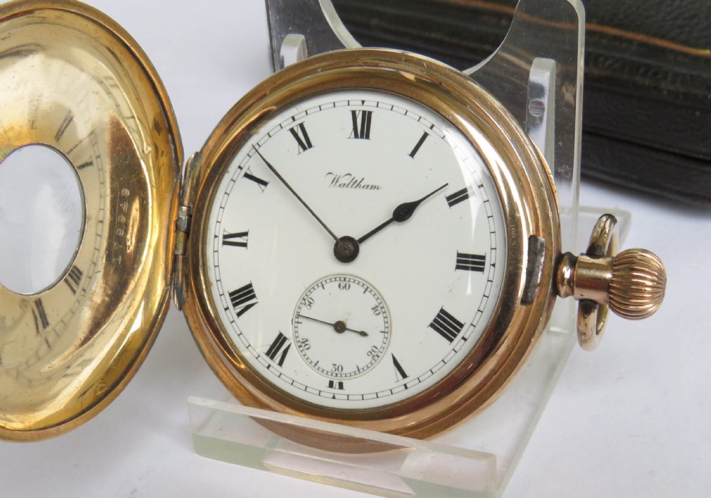 Antique 1903 Waltham Riverside half hunter pocket watch View II