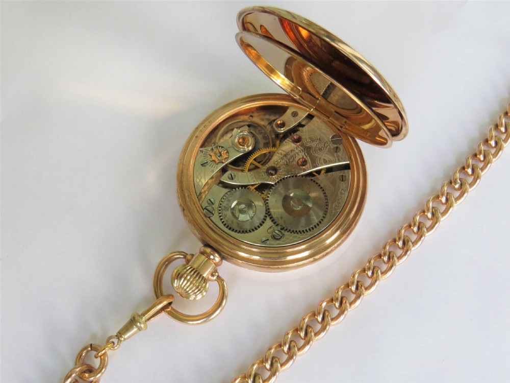 Antique Waltham Bartlett pocket watch and chain View III