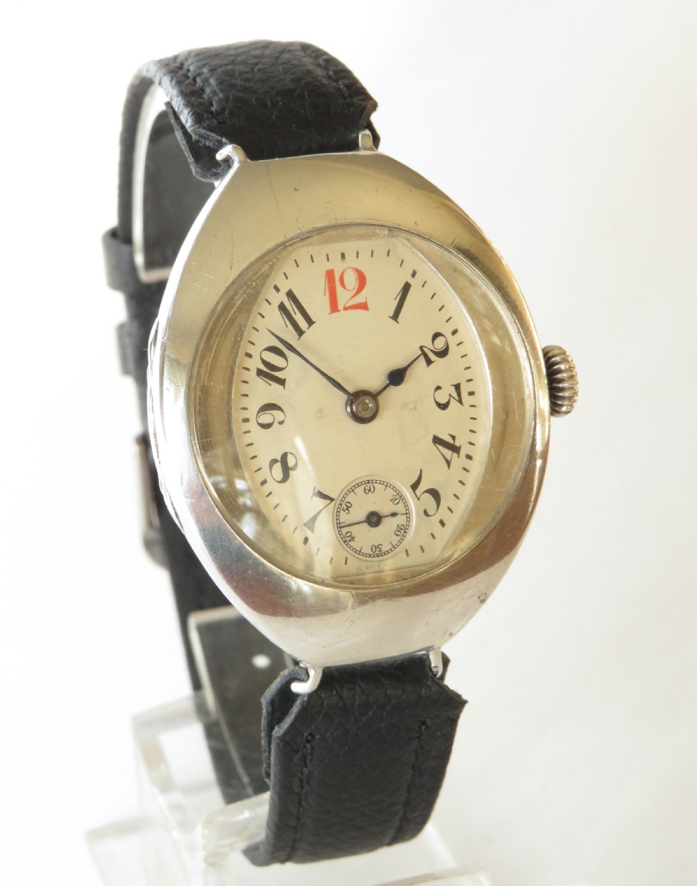 Unusual gents Art Deco silver Election wrist watch View II