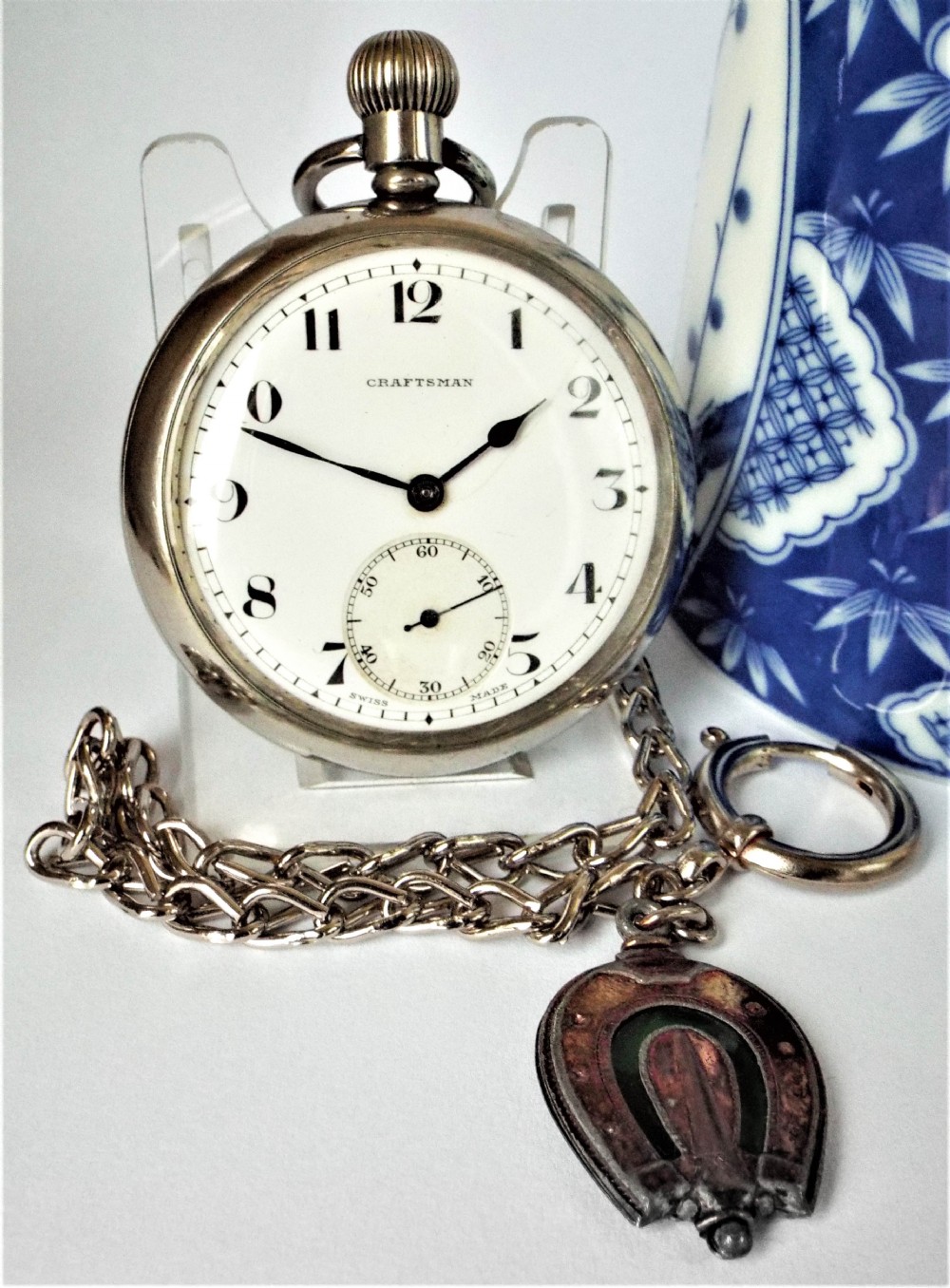 1930s Craftsman pocket watch & chain.