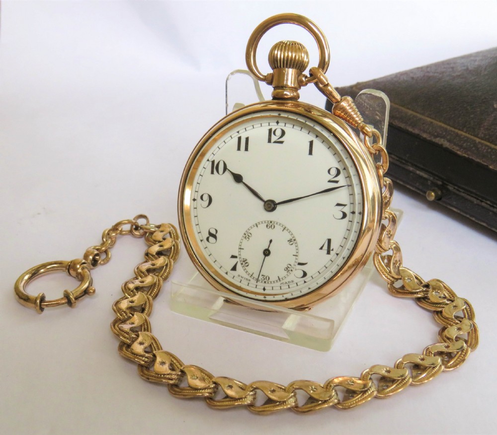 1930s Cyma pocket watch and chain