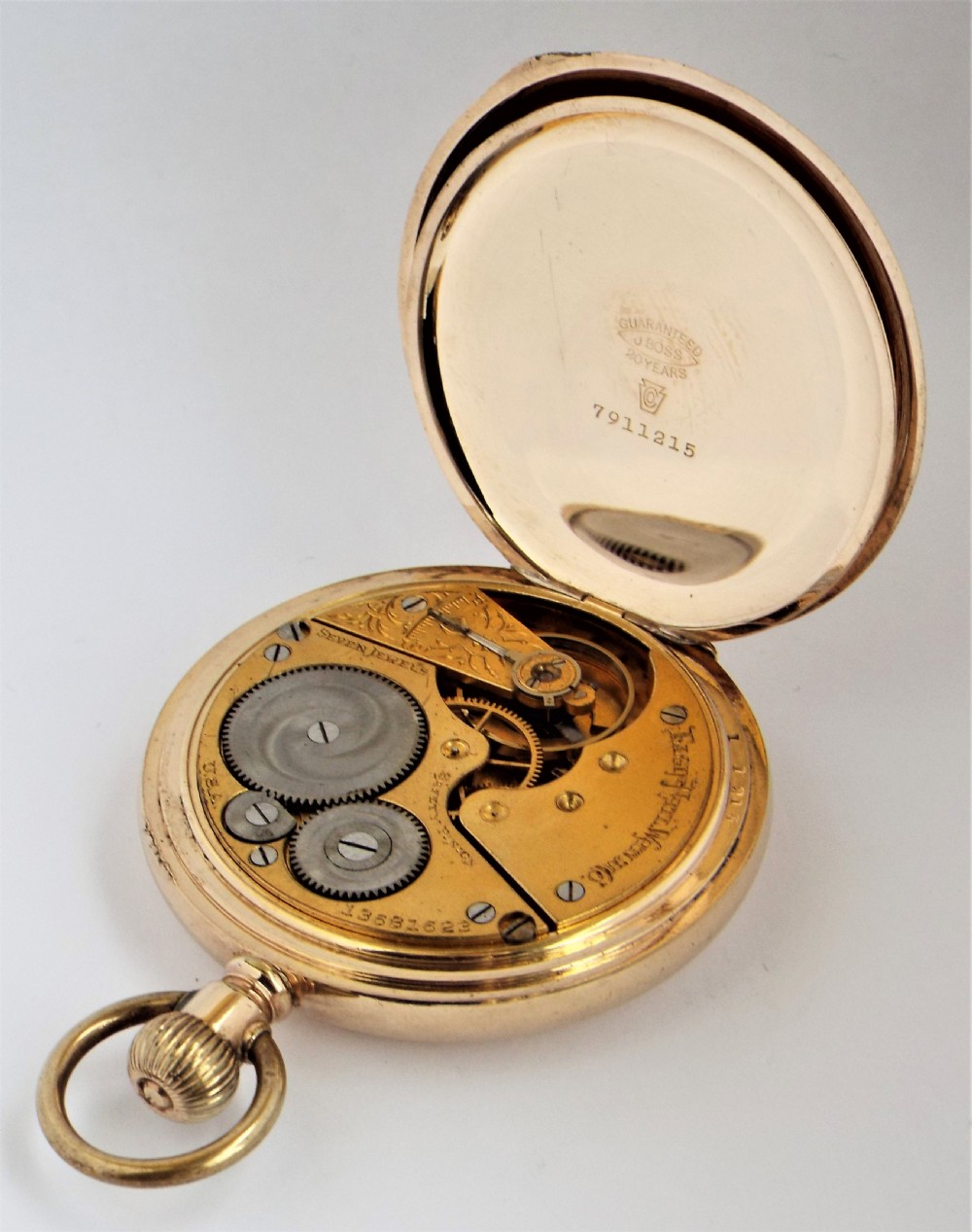 Antique 1909 Elgin full hunter pocket watch.  View V