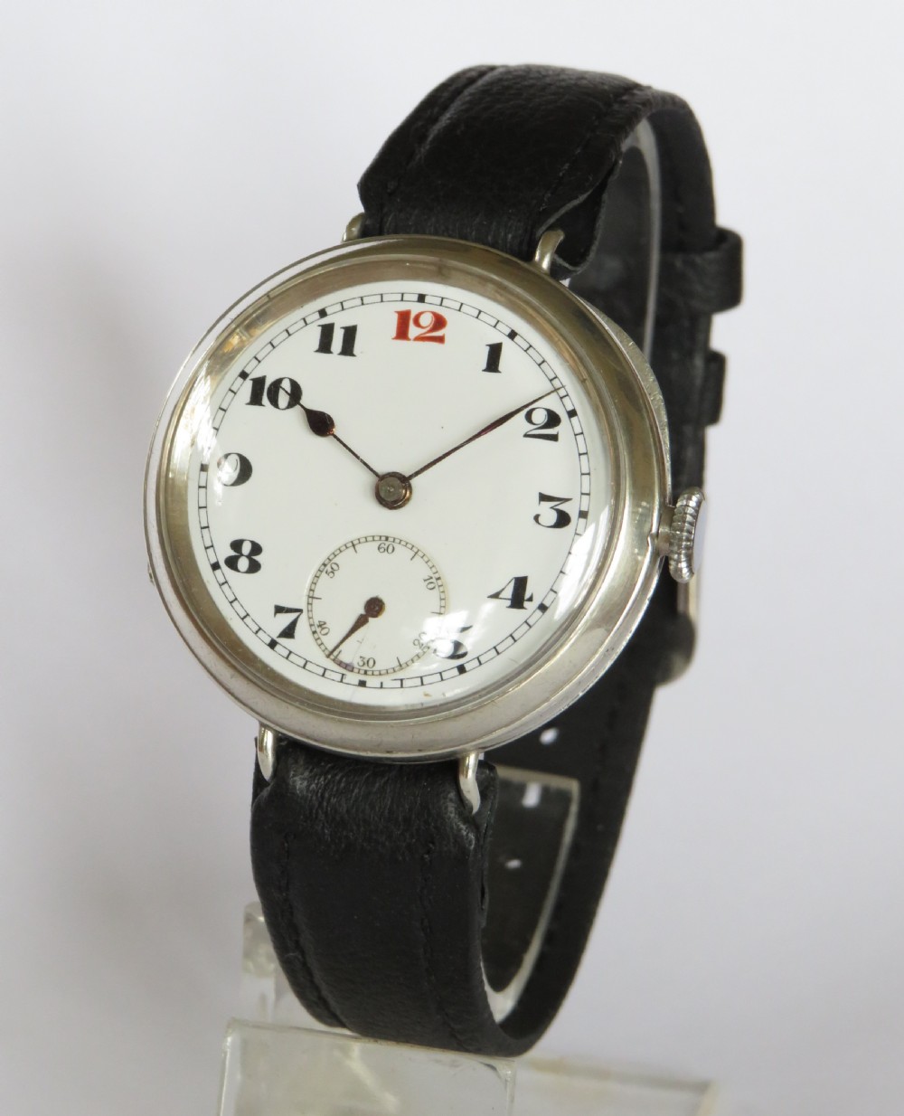 Gents antique silver wrist watch, Christmas 1923