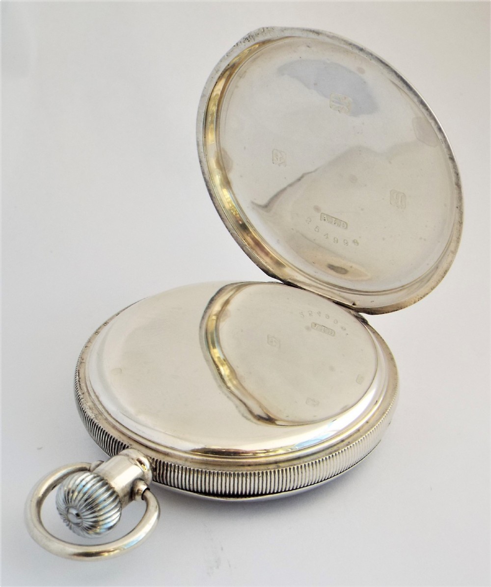 Antique silver Waltham pocket watch, 1915. View III