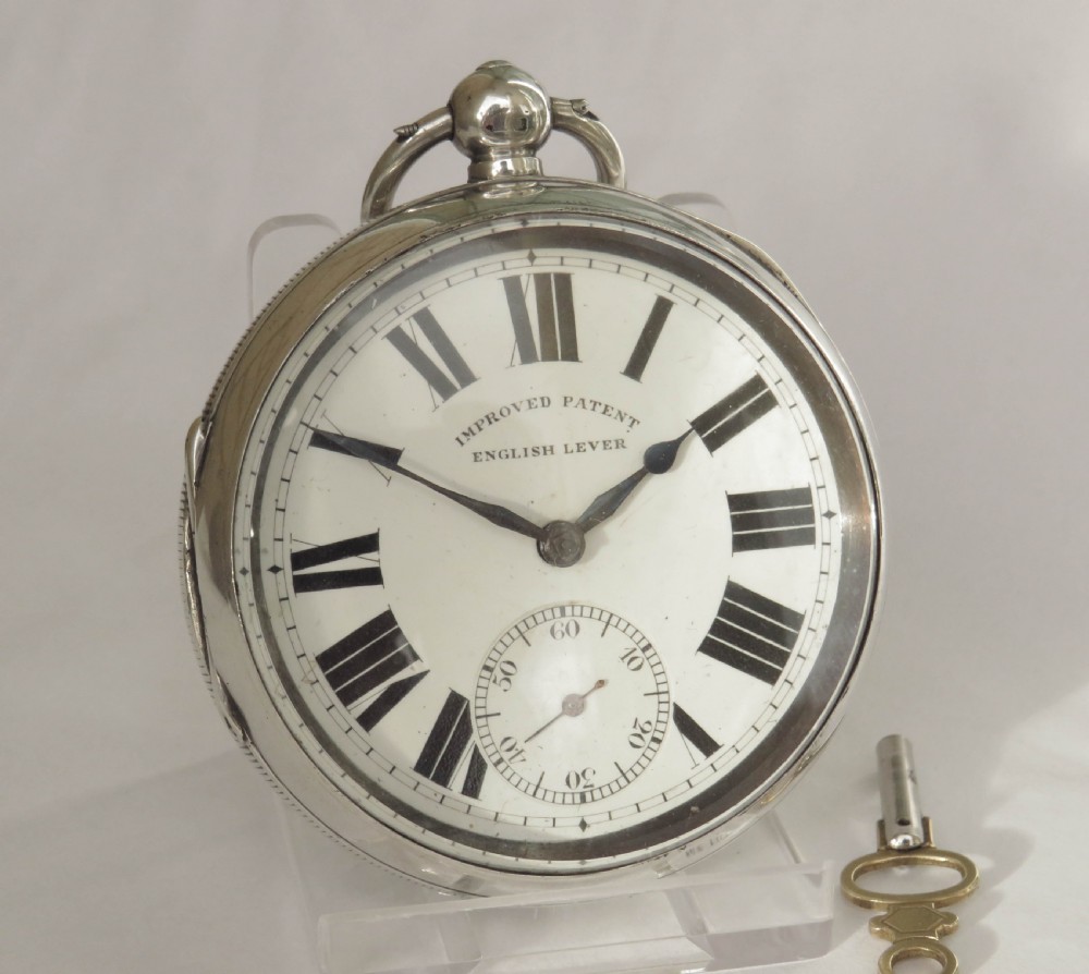 Large antique silver Lancashire Watch Co pocket watch View II
