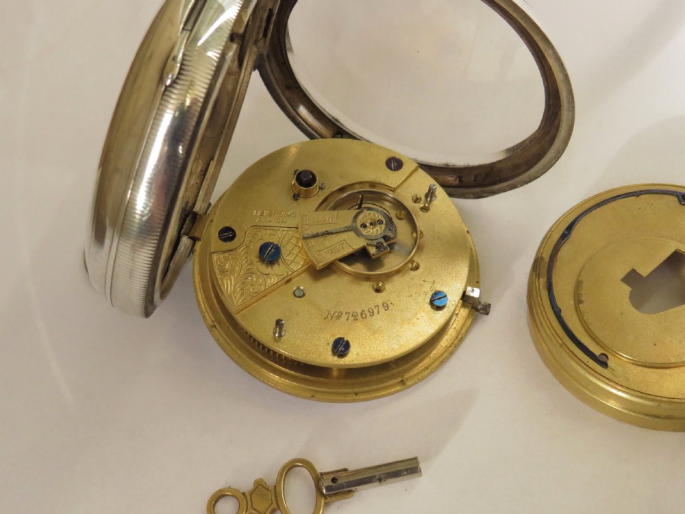 Large antique silver Lancashire Watch Co pocket watch View III