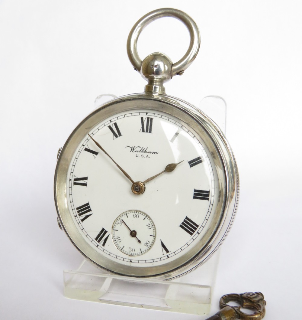 Antique silver Waltham pocket watch