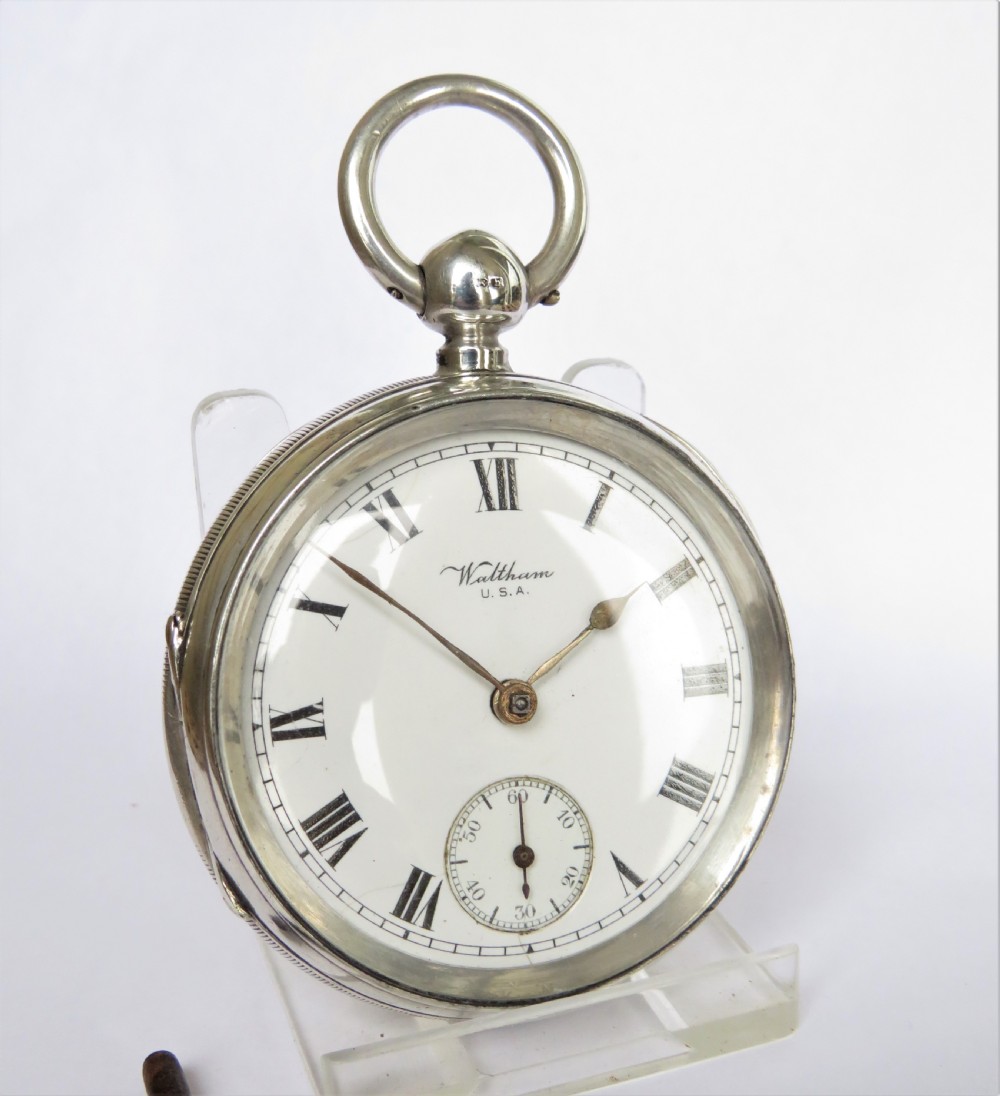 Antique silver Waltham pocket watch View II