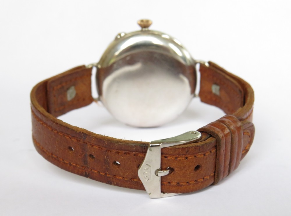 1909 gents silver Longines wrist watch, Sir John Bennett View III