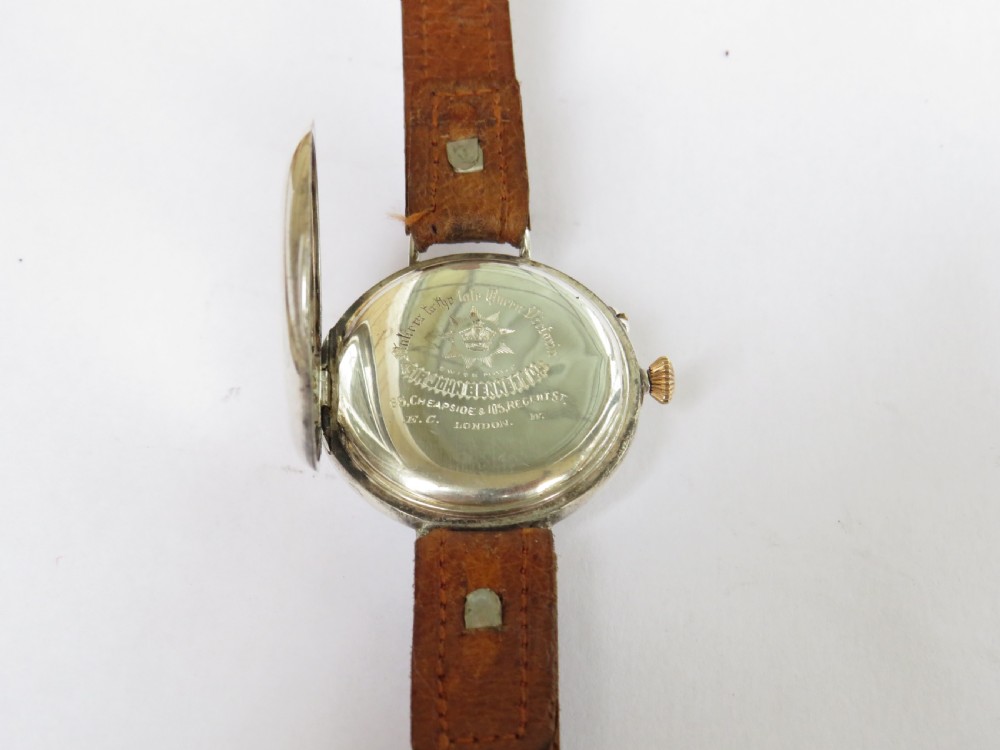 1909 gents silver Longines wrist watch, Sir John Bennett View V