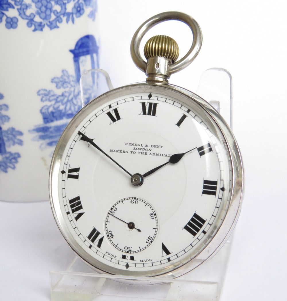 1919 silver Kendal & Dent pocket watch.