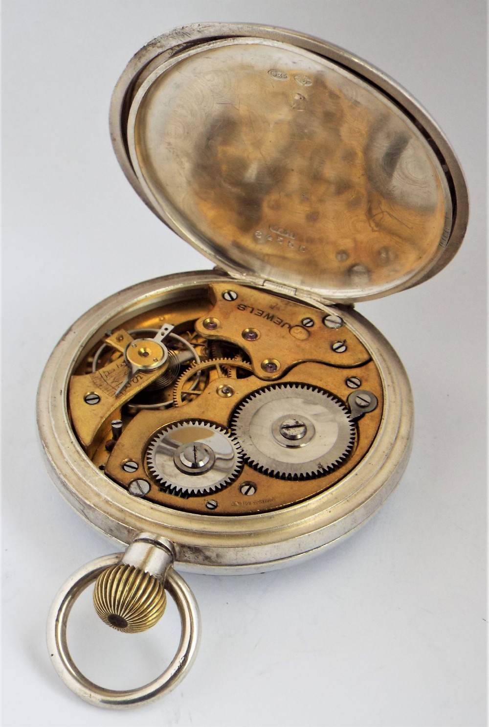 1919 silver Kendal & Dent pocket watch. View V