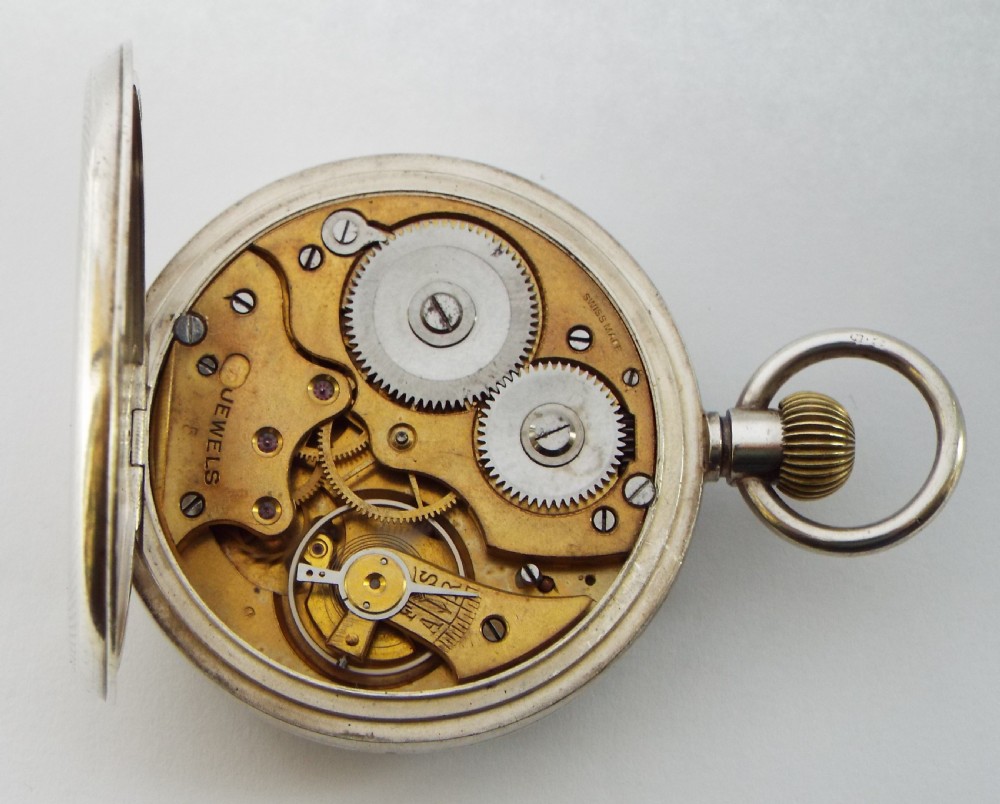 1919 silver Kendal & Dent pocket watch. View VI