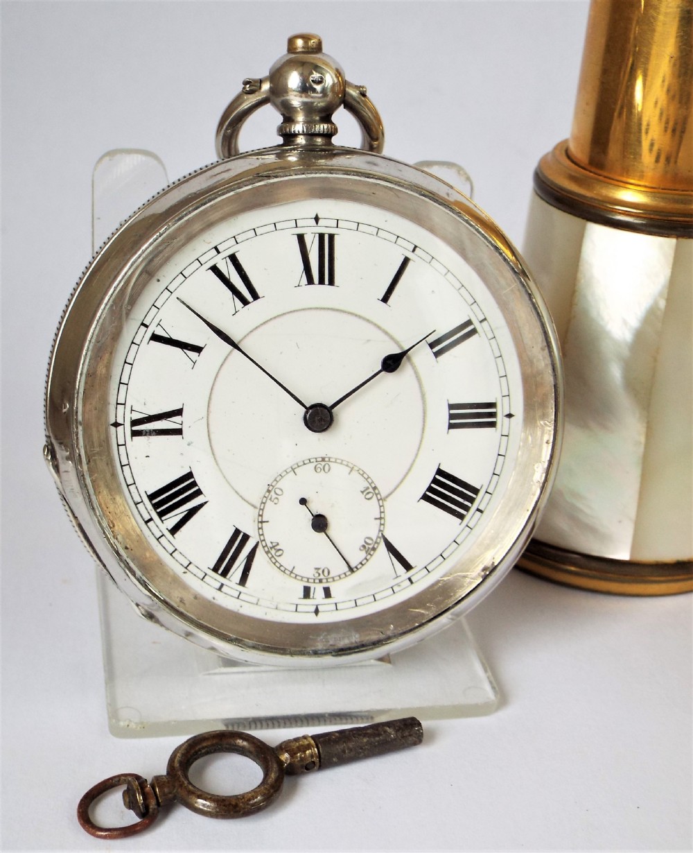 Antique silver pocket watch, 1919