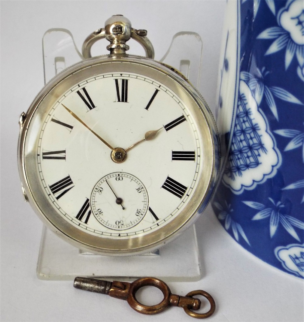 1889 silver fusee pocket watch, Burnett Durham.