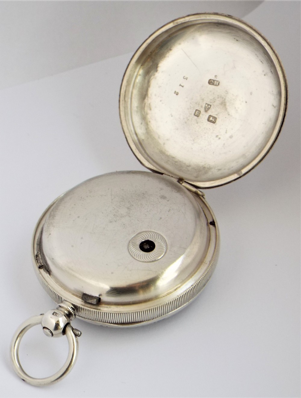 1889 silver fusee pocket watch, Burnett Durham. View III