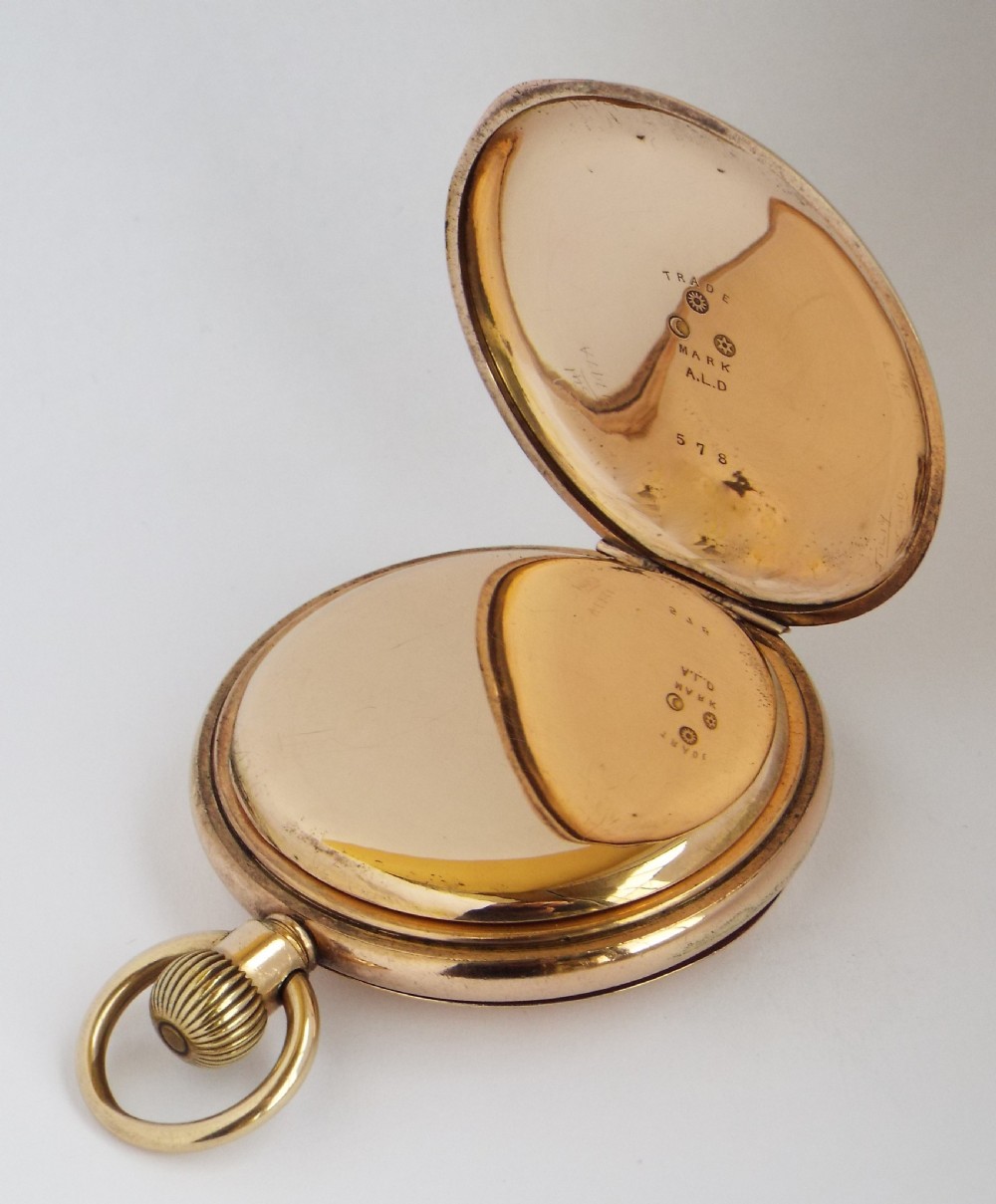 Antique 1896 Waltham full hunter pocket watch. View IV