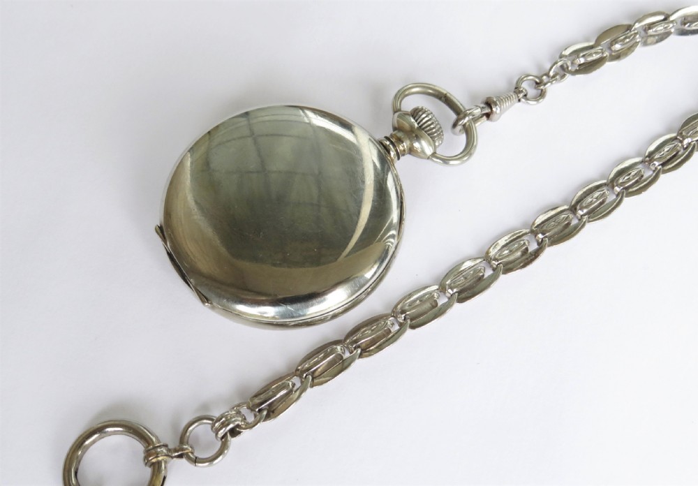 1930s Rone 15 pocket watch and chain View II