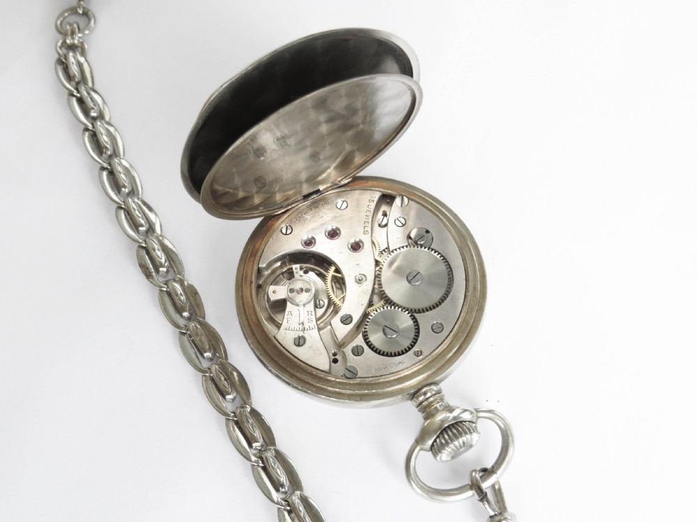 1930s Rone 15 pocket watch and chain View IV