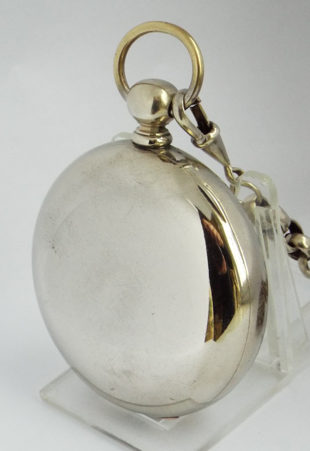 Large antique 1885 Elgin pocket watch & chain. View II