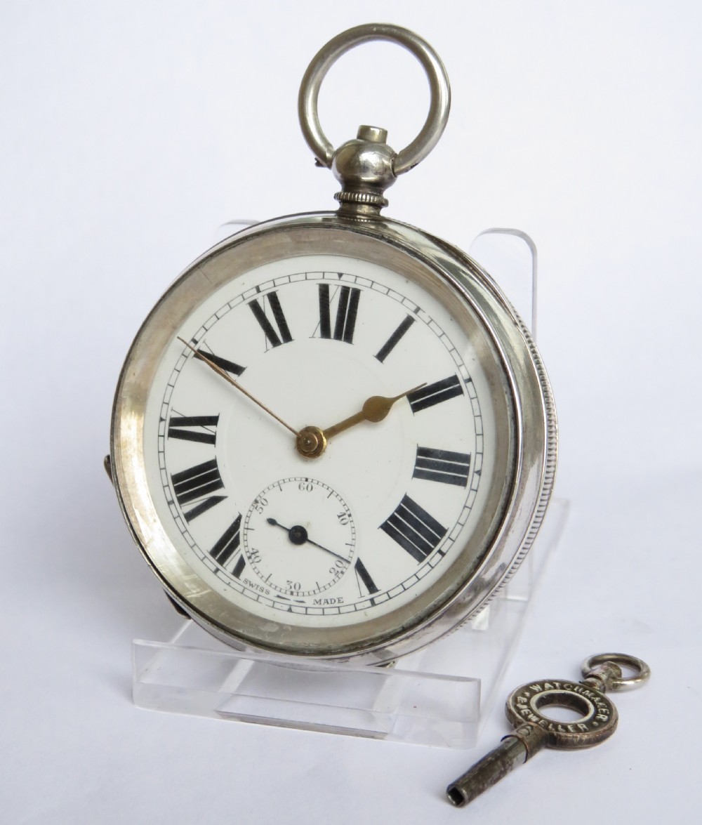 Antique silver pocket watch, Ferryhill Locomotive