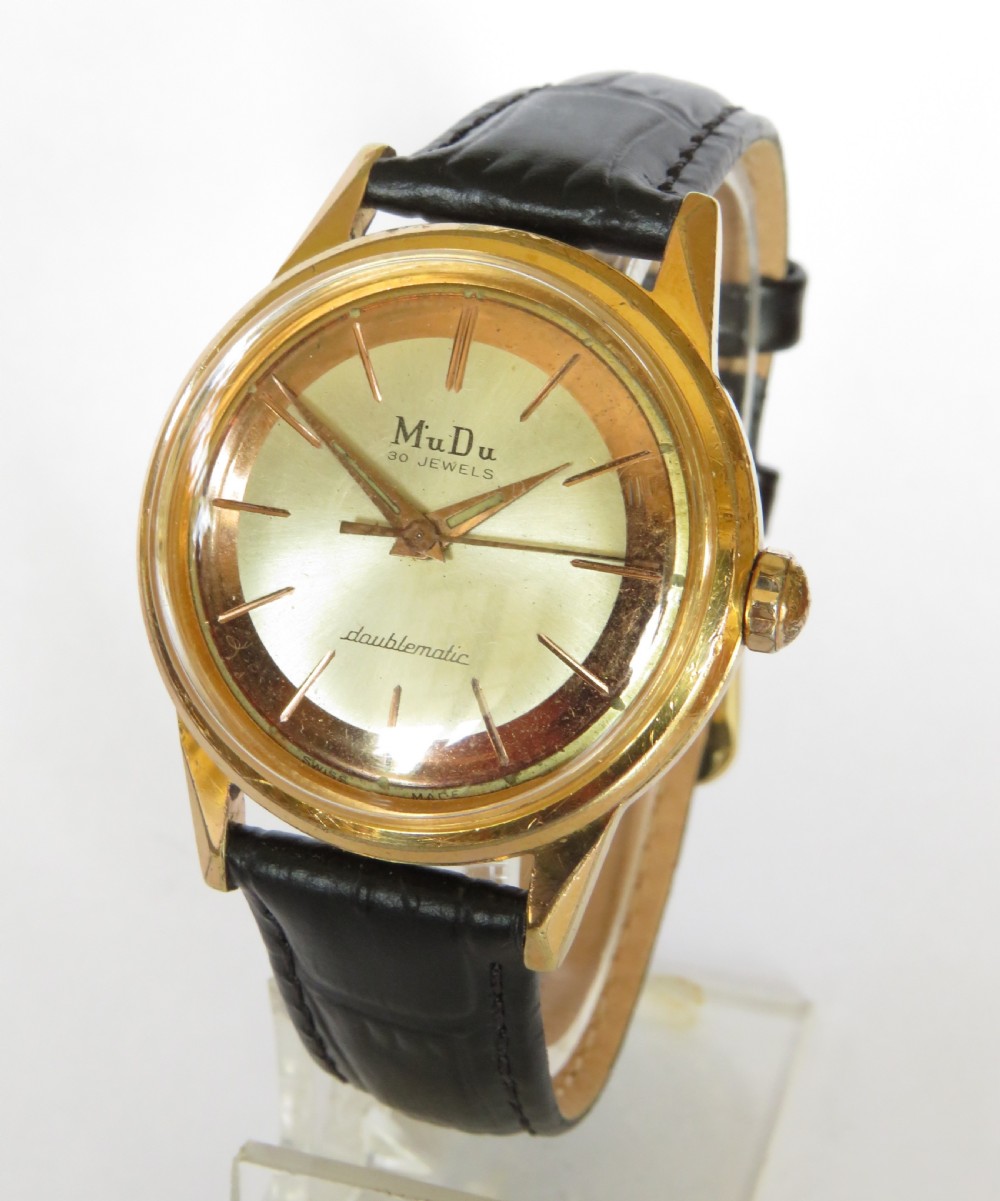 Gents 1950s MuDu Doublematic wrist watch