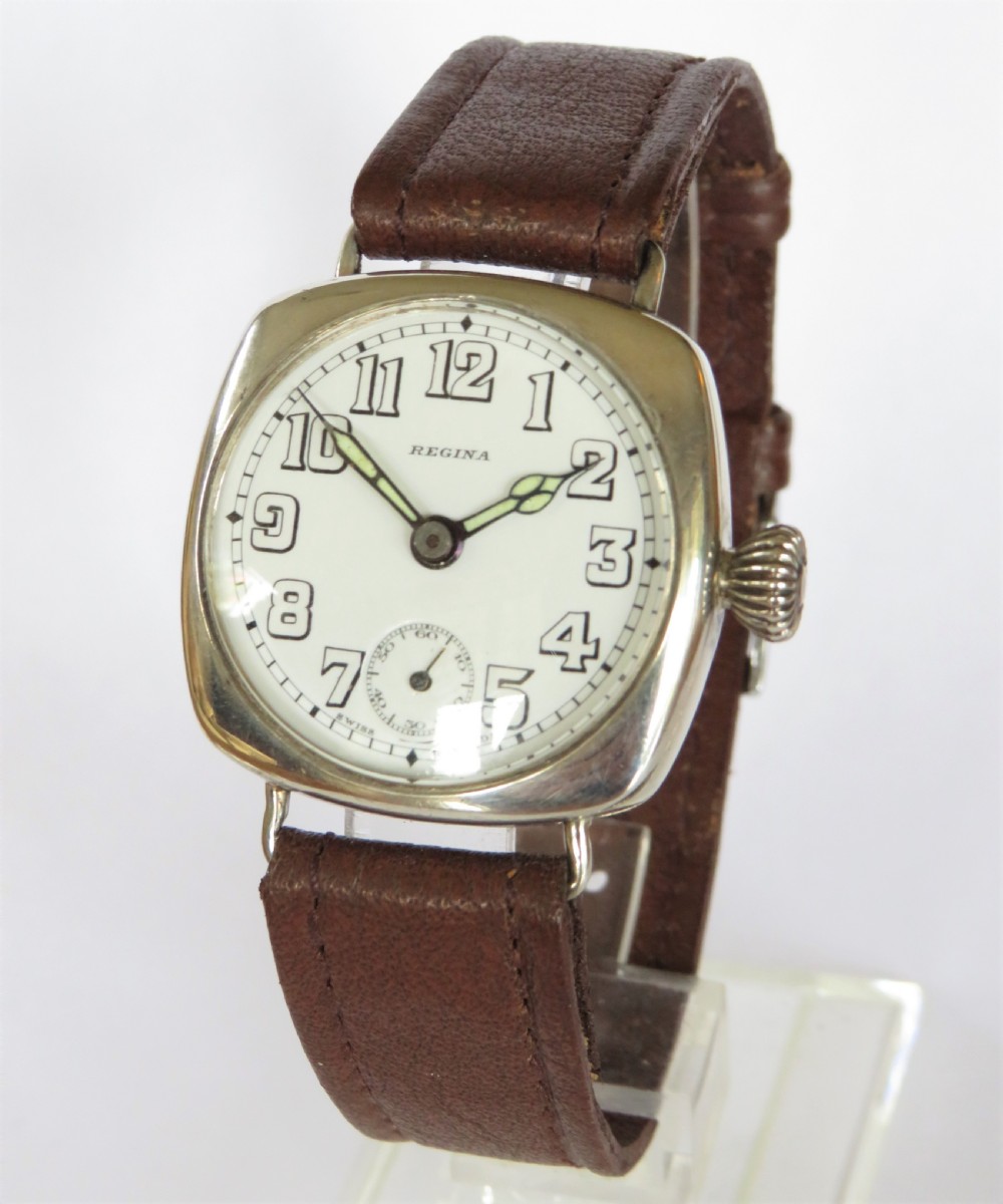 Gents 1920s Omega Regina silver wrist watch