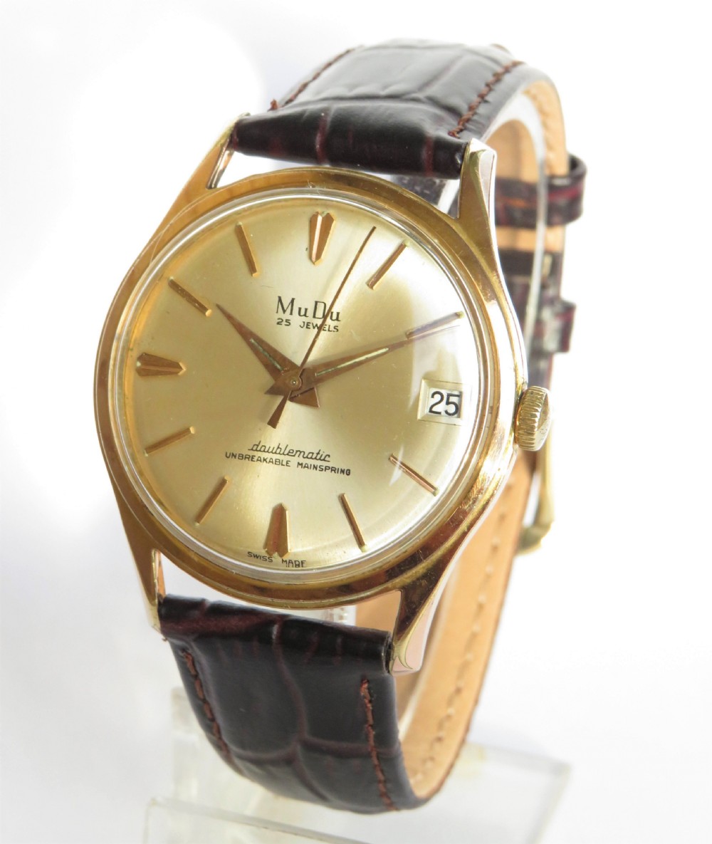 Gents MuDu Doublematic wrist watch, c1960
