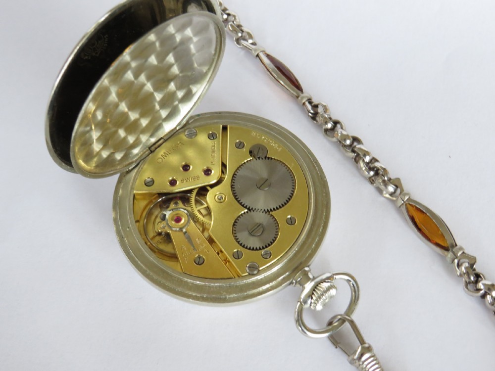 1930s Omega pocket watch and chain View II