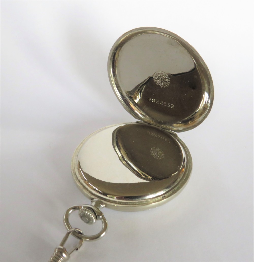 1930s Omega pocket watch and chain View III