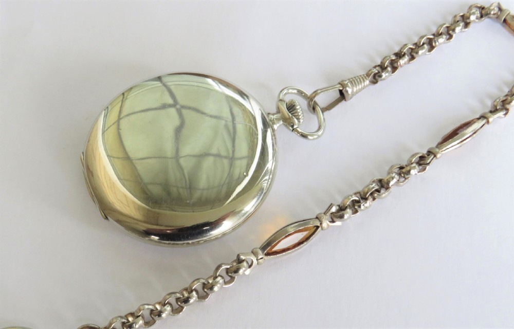 1930s Omega pocket watch and chain View IV