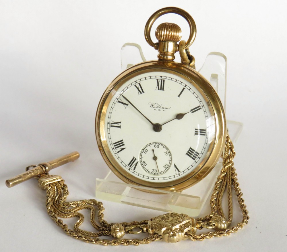 1930s Waltham pocket watch and albert View II
