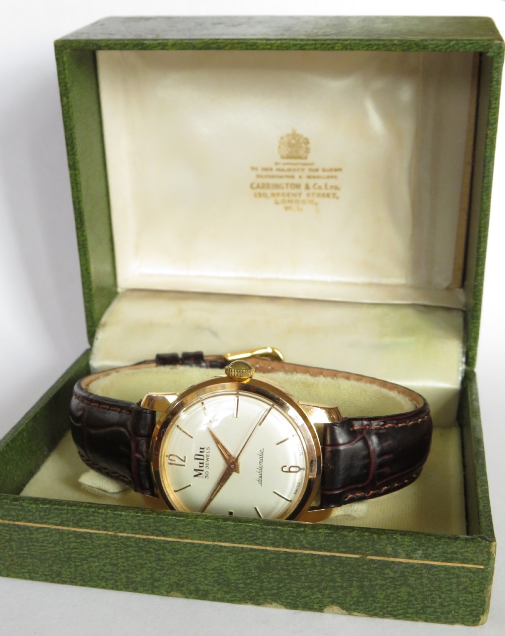 Mid-size 1950s MuDu Doublematic wrist watch View II