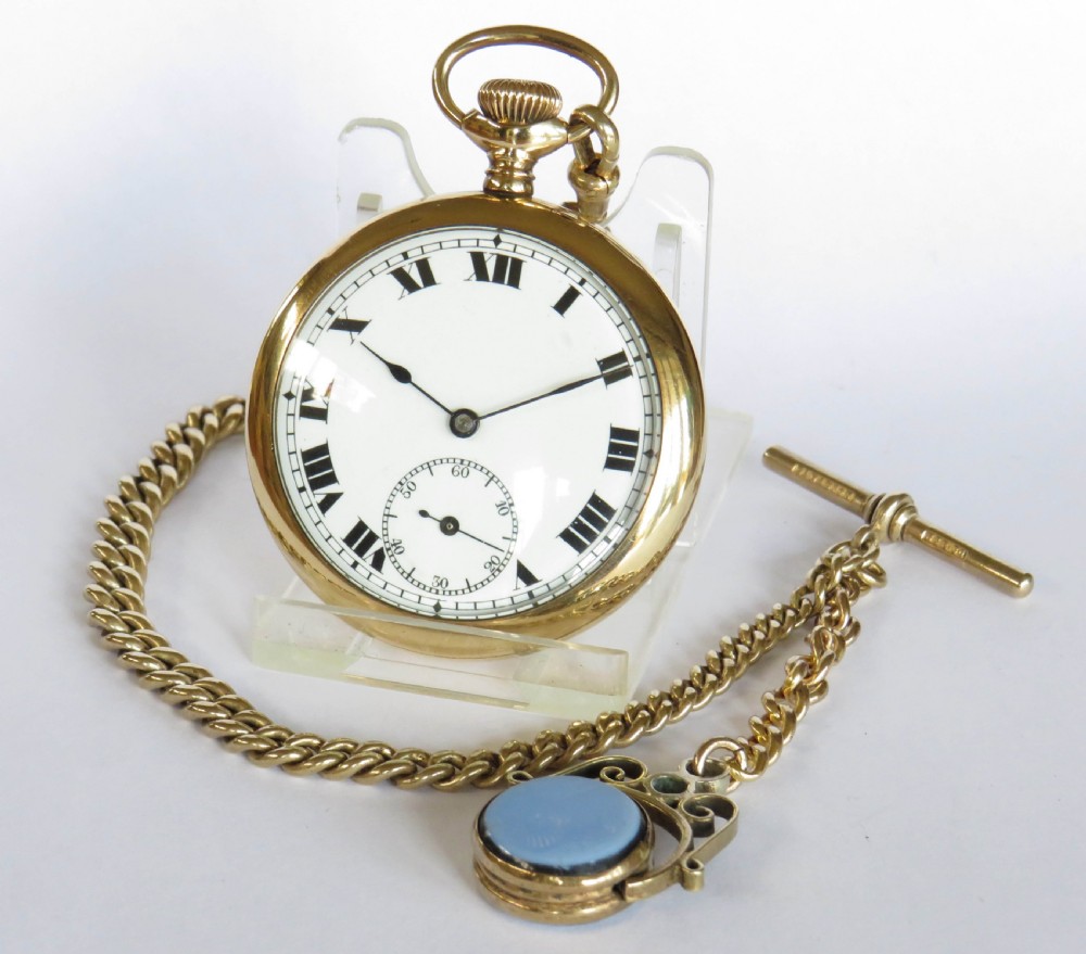 1920s Swiss pocket watch and albert