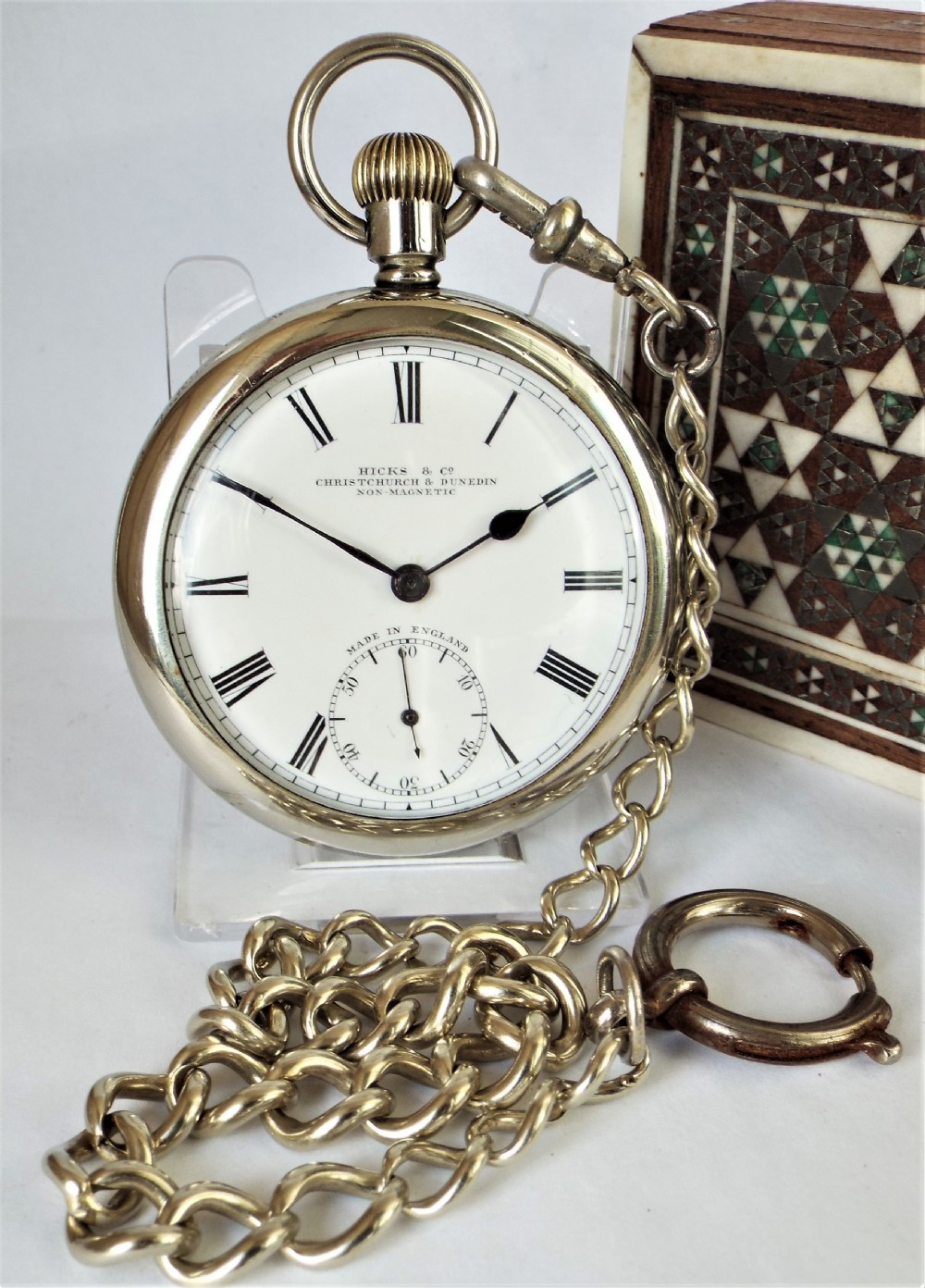 Antique  English lever pocket watch originally retailed by Hicks & Co. Christchurch & Dunedin.