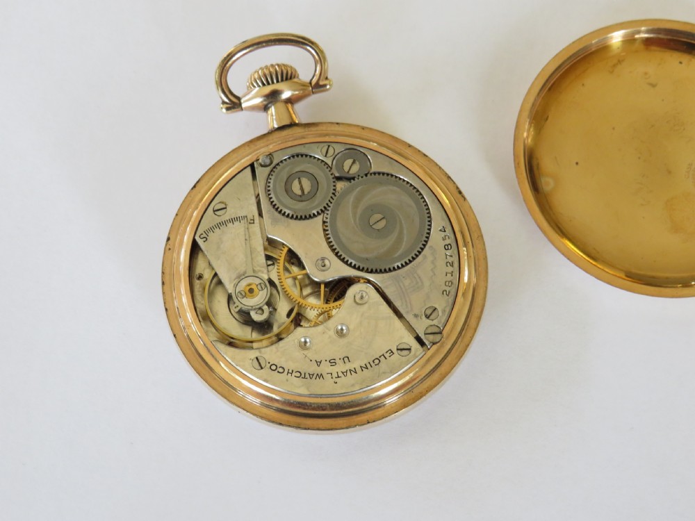 Vintage 1920s Elgin stem winding pocket watch View III