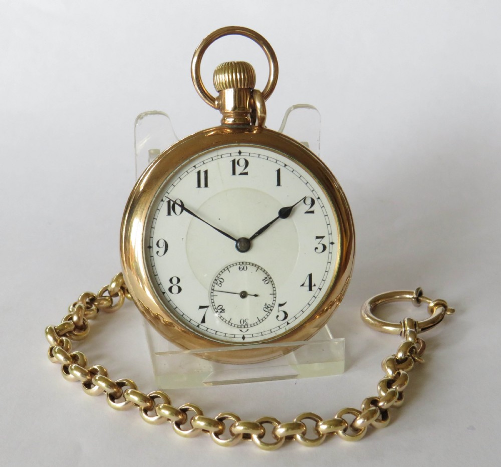 1930s Swiss pocket watch and chain View II