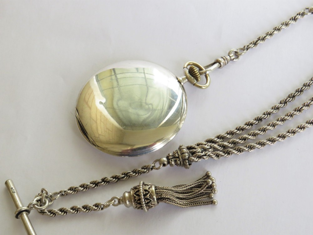 1926 silver Rode Watch Co pocket watch & chain View III