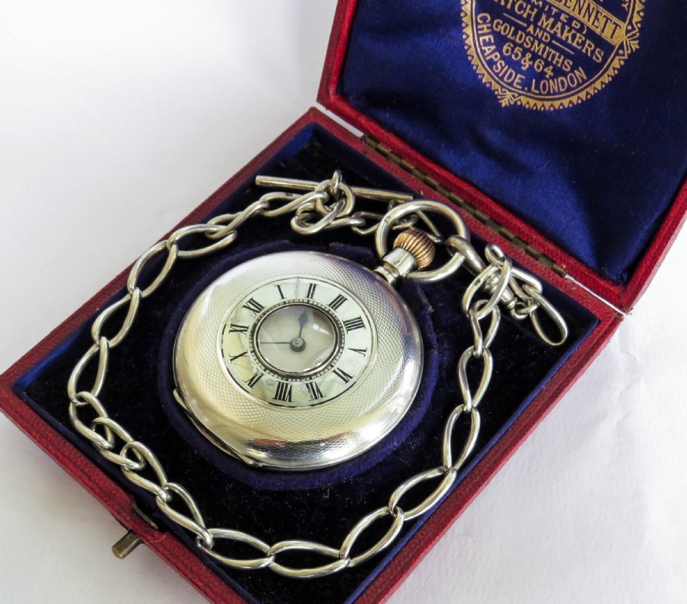Antique Billodes silver half hunter, John Bennett