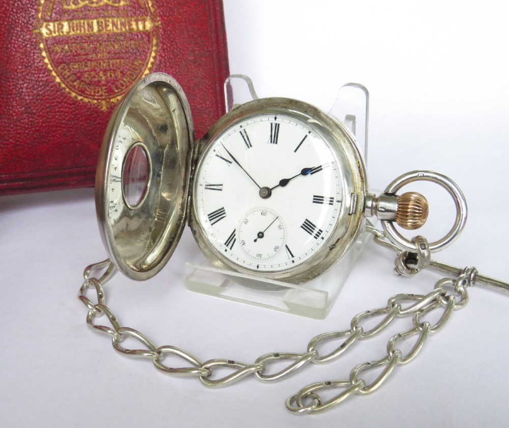 Antique Billodes silver half hunter, John Bennett View II