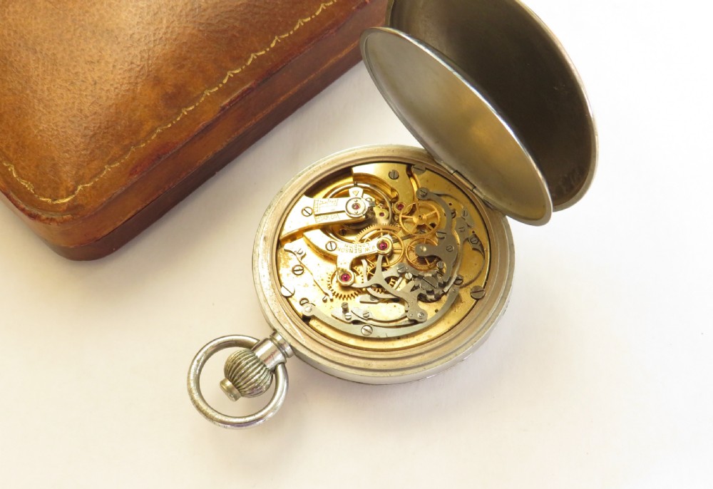 1930s J W Benson chronograph pocket watch View V