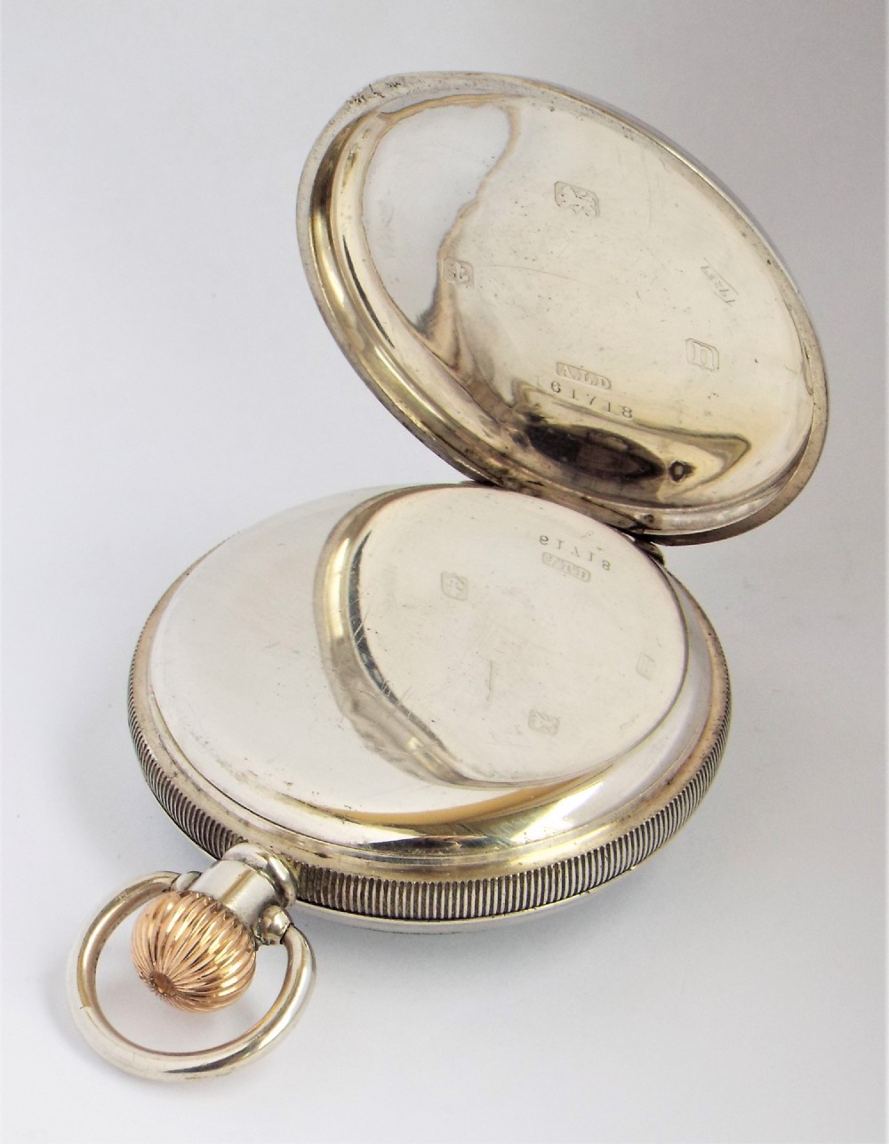 Antique silver Waltham pocket watch, 1912. View III