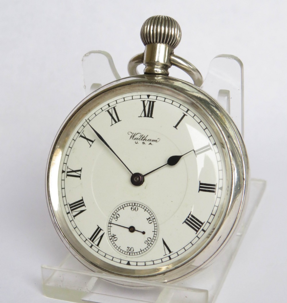 Antique silver Waltham pocket watch, 1919