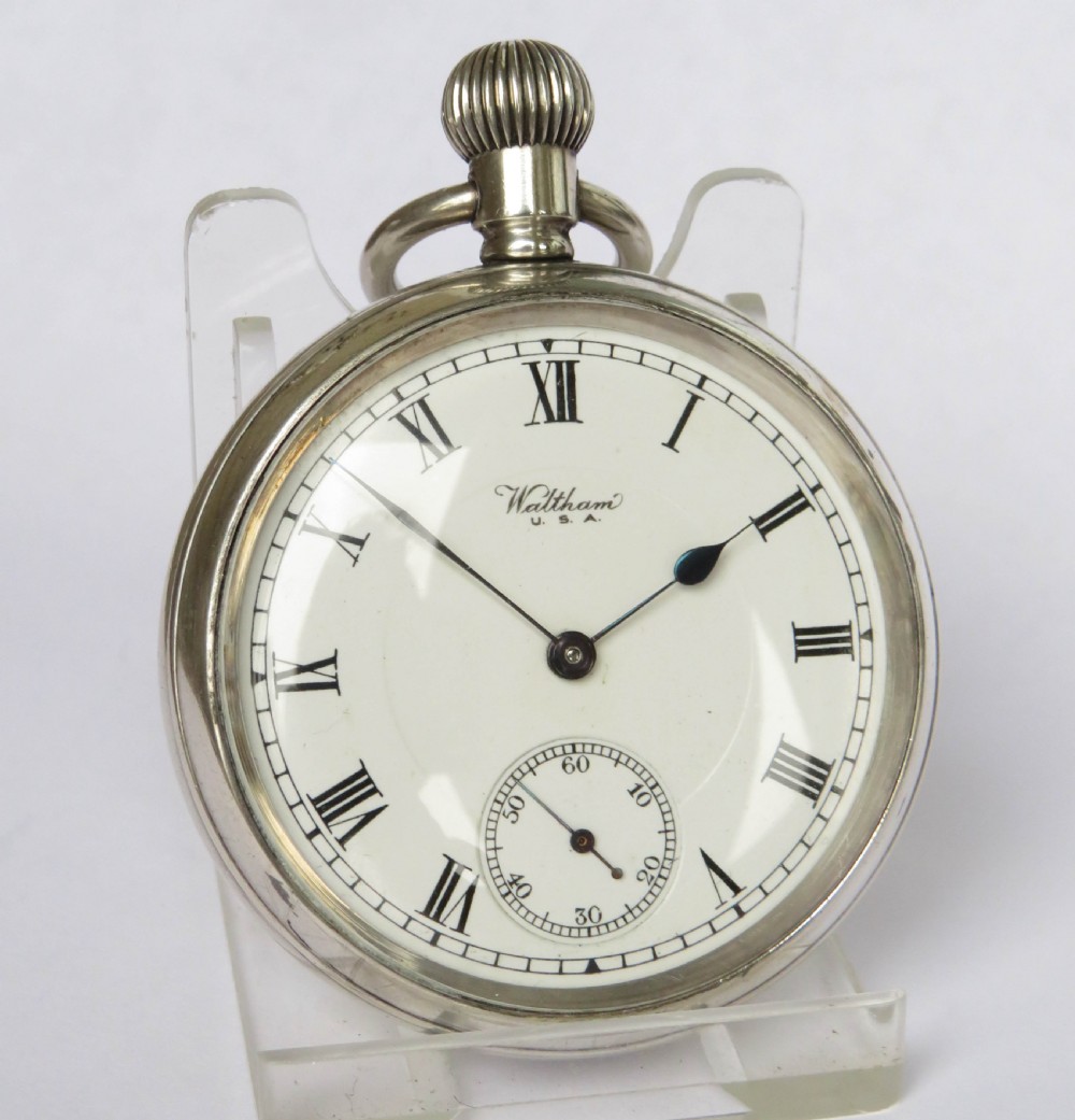 Antique silver Waltham pocket watch, 1919 View II