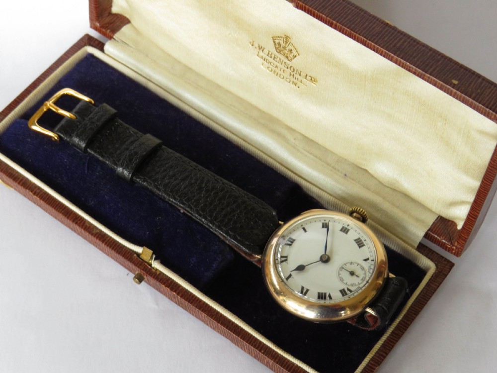 Gents 9ct gold Omega wrist watch, 1921 View III