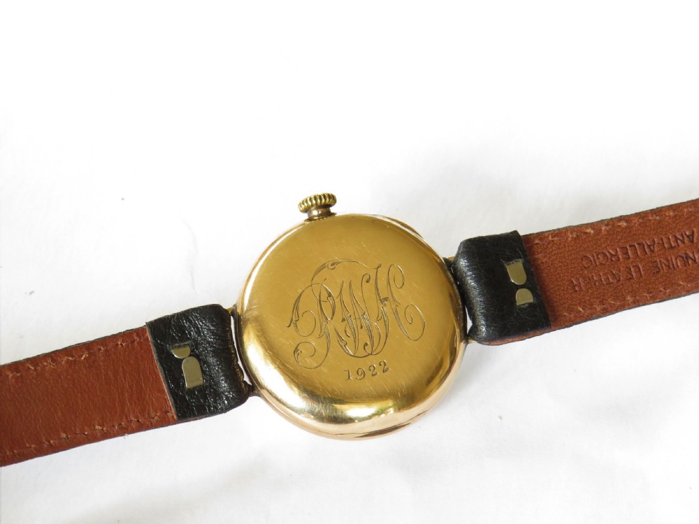 Gents 9ct gold Omega wrist watch, 1921 View VII
