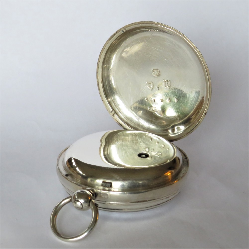 Antique J W Benson silver fusee pocket watch View VI